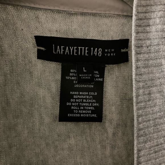 Lafayette 148 New York Light Gray Cowl Neck Sweater - Picture 4 of 4